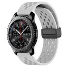 For Samsung Gear S3 Frontier 22mm Folding Magnetic Clasp Silicone Watch Band(Light Grey) - 1