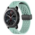 For Samsung Gear S3 Frontier 22mm Folding Magnetic Clasp Silicone Watch Band(Teal) - 1