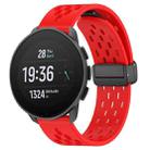 For SUUNTO 9 Peak Pro 22mm Folding Magnetic Clasp Silicone Watch Band(Red) - 1