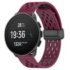 For SUUNTO 9 Peak Pro 22mm Folding Magnetic Clasp Silicone Watch Band(Wine Red) - 1