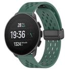 For SUUNTO 9 Peak Pro 22mm Folding Magnetic Clasp Silicone Watch Band(Dark Green) - 1