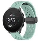 For SUUNTO 9 Peak Pro 22mm Folding Magnetic Clasp Silicone Watch Band(Teal) - 1