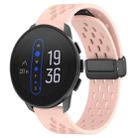For  SUUNTO 9 Peak 22mm Folding Magnetic Clasp Silicone Watch Band(Pink) - 1