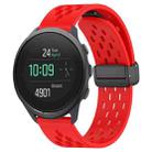 For SUUNTO 5 Peak 22mm Folding Magnetic Clasp Silicone Watch Band(Red) - 1