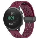 For SUUNTO 5 Peak 22mm Folding Magnetic Clasp Silicone Watch Band(Wine Red) - 1