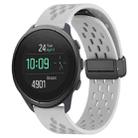 For SUUNTO 5 Peak 22mm Folding Magnetic Clasp Silicone Watch Band(Light Grey) - 1