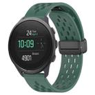 For SUUNTO 5 Peak 22mm Folding Magnetic Clasp Silicone Watch Band(Dark Green) - 1