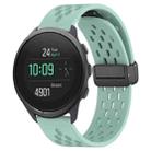 For SUUNTO 5 Peak 22mm Folding Magnetic Clasp Silicone Watch Band(Teal) - 1