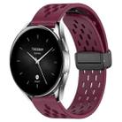 For Xiaomi Watch S2 42mm 22mm Folding Magnetic Clasp Silicone Watch Band(Wine Red) - 1