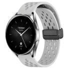 For Xiaomi Watch S2 42mm 22mm Folding Magnetic Clasp Silicone Watch Band(Light Grey) - 1