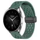 For Xiaomi Watch S2 42mm 22mm Folding Magnetic Clasp Silicone Watch Band(Dark Green) - 1