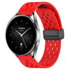 For Xiaomi Watch S2 46mm 22mm Folding Magnetic Clasp Silicone Watch Band(Red) - 1