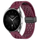 For Xiaomi Watch S2 46mm 22mm Folding Magnetic Clasp Silicone Watch Band(Wine Red) - 1