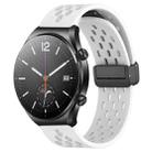 For Xiaomi MI Watch S1 22mm Folding Magnetic Clasp Silicone Watch Band(White) - 1