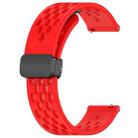 For Xiaomi MI Watch S1 22mm Folding Magnetic Clasp Silicone Watch Band(Red) - 2