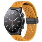 For Xiaomi MI Watch S1 22mm Folding Magnetic Clasp Silicone Watch Band(Yellow) - 1