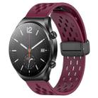 For Xiaomi MI Watch S1 22mm Folding Magnetic Clasp Silicone Watch Band(Wine Red) - 1