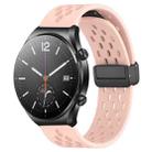 For Xiaomi MI Watch S1 22mm Folding Magnetic Clasp Silicone Watch Band(Pink) - 1