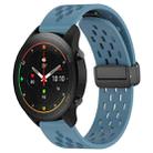 For Xiaomi MI Watch S1 Pro 22mm Folding Magnetic Clasp Silicone Watch Band(Blue) - 1