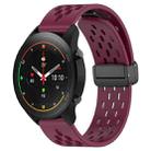 For Xiaomi MI Watch S1 Pro 22mm Folding Magnetic Clasp Silicone Watch Band(Wine Red) - 1