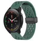 For Xiaomi MI Watch S1 Pro 22mm Folding Magnetic Clasp Silicone Watch Band(Dark Green) - 1