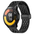 For Xiaomi Watch S1 Active 22mm Folding Magnetic Clasp Silicone Watch Band(Black) - 1