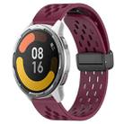 For Xiaomi MI Watch Color 2 22mm Folding Magnetic Clasp Silicone Watch Band(Wine Red) - 1