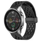 For Xiaomi MI Watch Color 22mm Folding Magnetic Clasp Silicone Watch Band(Black) - 1