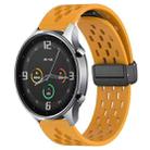 For Xiaomi MI Watch Color 22mm Folding Magnetic Clasp Silicone Watch Band(Yellow) - 1