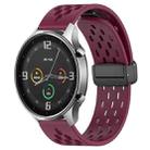 For Xiaomi MI Watch Color 22mm Folding Magnetic Clasp Silicone Watch Band(Wine Red) - 1