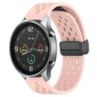 For Xiaomi MI Watch Color 22mm Folding Magnetic Clasp Silicone Watch Band(Pink) - 1