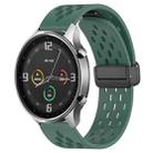 For Xiaomi MI Watch Color 22mm Folding Magnetic Clasp Silicone Watch Band(Dark Green) - 1