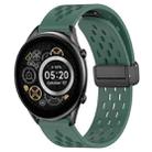 For Xiaomi Haylou RT2 LS10 22mm Folding Magnetic Clasp Silicone Watch Band(Dark Green) - 1