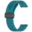 For Xiaomi Haylou RS4 LS12 22mm Folding Magnetic Clasp Silicone Watch Band(Hidden Green) - 2