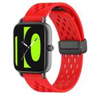 For Xiaomi Haylou RS4 LS12 22mm Folding Magnetic Clasp Silicone Watch Band(Red) - 1