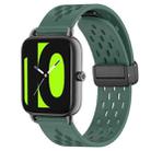 For Xiaomi Haylou RS4 LS12 22mm Folding Magnetic Clasp Silicone Watch Band(Dark Green) - 1