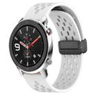 For Amazfit GTR 4 22mm Folding Magnetic Clasp Silicone Watch Band(White) - 1