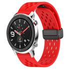 For Amazfit GTR 4 22mm Folding Magnetic Clasp Silicone Watch Band(Red) - 1