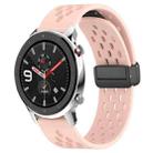 For Amazfit GTR 4 22mm Folding Magnetic Clasp Silicone Watch Band(Pink) - 1