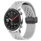 For Amazfit GTR 4 22mm Folding Magnetic Clasp Silicone Watch Band(Light Grey) - 1