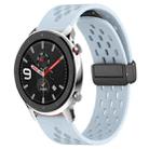 For Amazfit GTR 4 22mm Folding Magnetic Clasp Silicone Watch Band(Light Blue) - 1