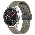 For Amazfit GTR 4 22mm Folding Magnetic Clasp Silicone Watch Band(Space Ash) - 1