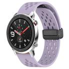 For Amazfit GTR 4 22mm Folding Magnetic Clasp Silicone Watch Band(Purple) - 1