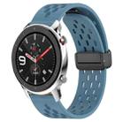 For Amazfit GTR 4 Pro 22mm Folding Magnetic Clasp Silicone Watch Band(Blue) - 1