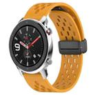 For Amazfit GTR 4 Pro 22mm Folding Magnetic Clasp Silicone Watch Band(Yellow) - 1