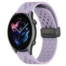 For Amazfit GTR 3 22mm Folding Magnetic Clasp Silicone Watch Band(Purple) - 1