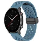 For Amazfit GTR 2e 22mm Folding Magnetic Clasp Silicone Watch Band(Blue) - 1
