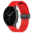 For Amazfit GTR 2e 22mm Folding Magnetic Clasp Silicone Watch Band(Red) - 1
