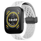 For Amazfit Bip 5 22mm Folding Magnetic Clasp Silicone Watch Band(White) - 1