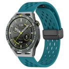For Huawei Watch GT3 SE 22mm Folding Magnetic Clasp Silicone Watch Band(Hidden Green) - 1